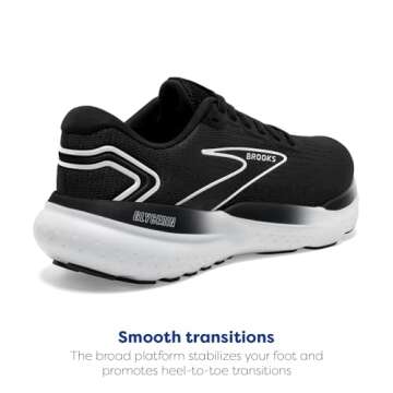 Brooks Women’s Glycerin 21 Neutral Running Shoe - Black/Grey/White - 8 Medium