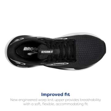 Brooks Women’s Glycerin 21 Neutral Running Shoe - Black/Grey/White - 8 Medium
