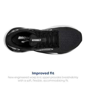 Brooks Women’s Glycerin 21 Neutral Running Shoe - Black/Grey/White - 8 Medium