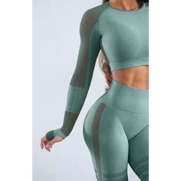 Kinbor Seamless Dark Green High Waist Workout Set