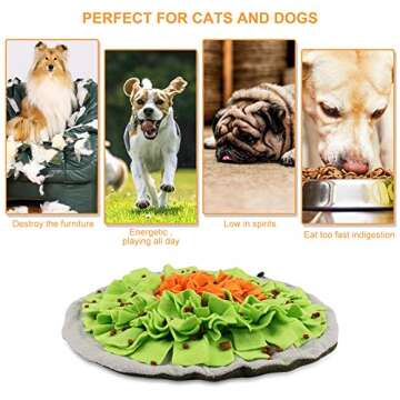 FREESOO Snuffle Mat for Dogs Feeding Mat Interactive Puppy Puzzle Toy Pet Nosework Training Play Mats for Stress Relief (Green)