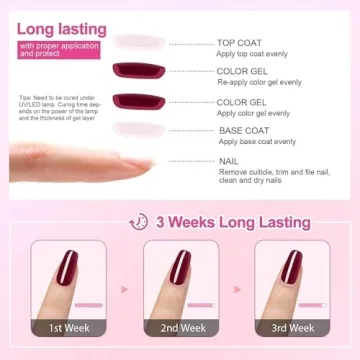 Vishine No Wipe Base Top Coat Set for Salon-Quality Nails