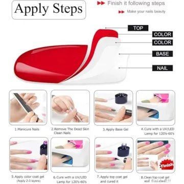 Vishine No Wipe Base Top Coat Set for Salon-Quality Nails