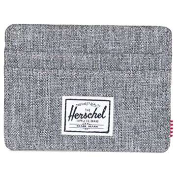 Herschel mens Charlie Rfid Card Case Wallet, Raven Crosshatch, One Size US