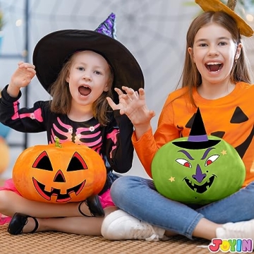 Klever Kits Halloween Pumpkin Decorating Kit, Halloween Arts and Craft Party Favors for Kids, Pumpkin Painting Kits Party Supplies, Halloween DIY Coloring Pumpkin Decorations, School Activities Games