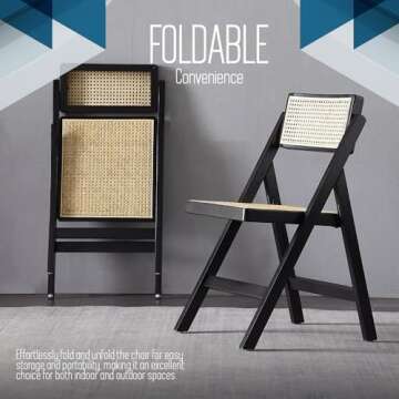 ISL Furnishings Ibiza Rattan Folding Chair Set of 2