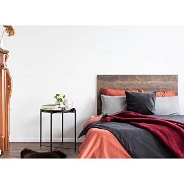 danpinera Small Round Side Table, Metal Side Table with Fabric Storage Basket for Nursery, Living Room, Bedroom, Bathroom, Black