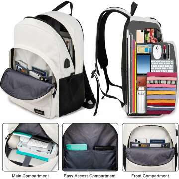 BIKROD Casual School Backpack with USB Port