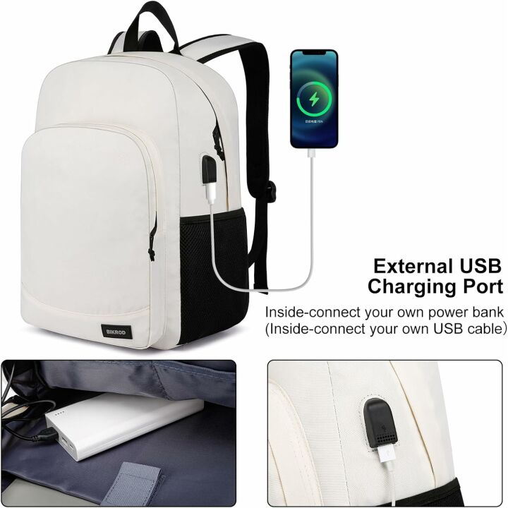 BIKROD Casual School Backpack with USB Port