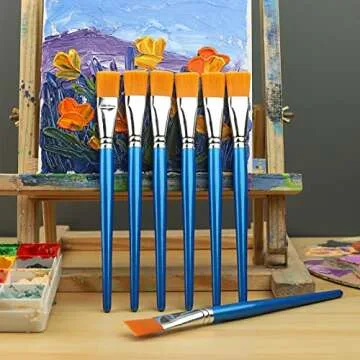 High-Quality 12-Piece Flat Paint Brush Set for Artists