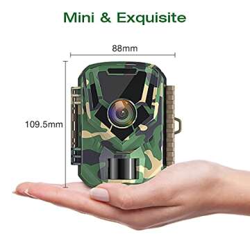 Mini Wildlife Camera 16MP 1080p Waterproof IP56 Hunting Camera with 2 Inch LCD Screen Night Vision S...