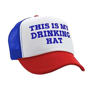 Guacamole This is My Drinking HAT - Drunk Party Beer - Adult Trucker Cap Hat, RWB
