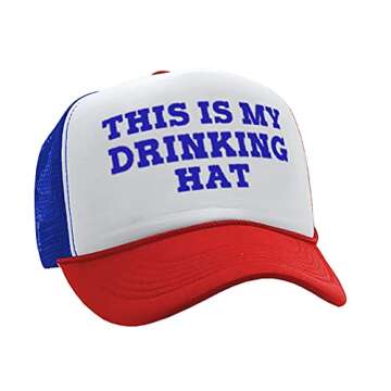 Guacamole This is My Drinking HAT - Drunk Party Beer - Adult Trucker Cap Hat, RWB