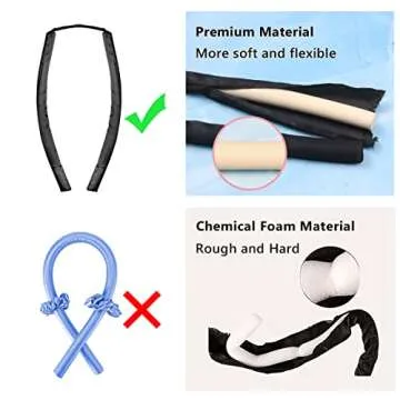 Heatless Curling Rod Headband,Upgraded No Heat Curlers Comfortable Sleep Overnight Women Girls Curling Ribbon Heatless Hair Rollers, DIY Hair Styling Tools Soft Headband Hair Curlers