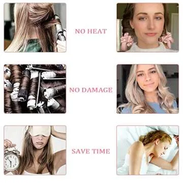 Heatless Curling Rod Headband,Upgraded No Heat Curlers Comfortable Sleep Overnight Women Girls Curling Ribbon Heatless Hair Rollers, DIY Hair Styling Tools Soft Headband Hair Curlers