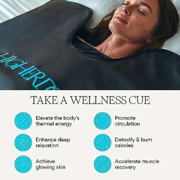 HigherDOSE Infrared Sauna Blanket & Towel Insert - Relax & Detox Your Body at Home - Organic Cotton ...