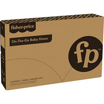 Fisher-Price Portable Bassinet On-The-Go Baby Dome, Travel Play Space with Developmental Newborn Toys & Canopy, Puppy Perfection