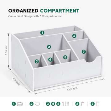 MUTUALUS Paper Plate Holders, Paper Plate Dispenser with 7 Compartments for Plate, Cup, Fork, Spoon, Utensil Caddy and Plate Organizer for Party, Camping, Picnic, Kitchen