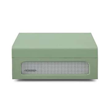 Crosley CR8017A-SA Voyager Vintage Portable Vinyl Record Player Turntable with Bluetooth Receiver and Built-in Speakers, Sage