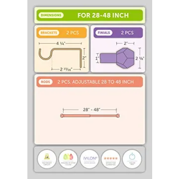 Ivilon Drapery Treatment Curtain Rod - Versatile & Modern
