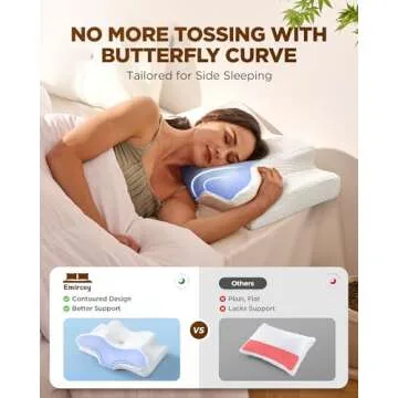 Dream Without Pain Cervical Neck Pillow for Sleeping, Ergonomic Side Sleeper Pillows for Adults, Cooling Orthopedic Pillow for Neck Relief Support, Memory Foam Pillows Back Stomach Sleepers