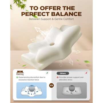 Dream Without Pain Cervical Neck Pillow for Sleeping, Ergonomic Side Sleeper Pillows for Adults, Cooling Orthopedic Pillow for Neck Relief Support, Memory Foam Pillows Back Stomach Sleepers