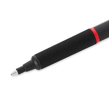 rOtring Rapid Pro Retractable Ballpoint Technical Drawing Pen, Black Barrel, Medium Point, Blue Ink(...