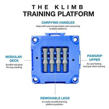 Blue-9 Pet Products KLIMB Dog Training Platform and Agility System, Durable and Portable for Indoor ...