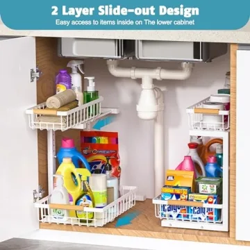 Liuoud Under Sink Organizer 2 Pack for Easy Access