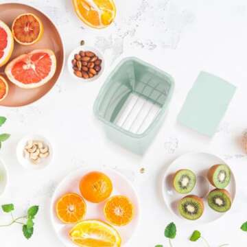 Luxshiny Fruit Slicer 2pcs Egg Slicer Stainless Steel Cutter Mini Slicer Cut Kitchen Cutter Gadgets Fruit Tool for Egg Fruit Vegetable Appetizer Green