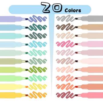 Vitoler 20Pcs Highlighters,Pastel Highlighters Set,Assorted Morandi Color Highlighters, Chisel Tip B...