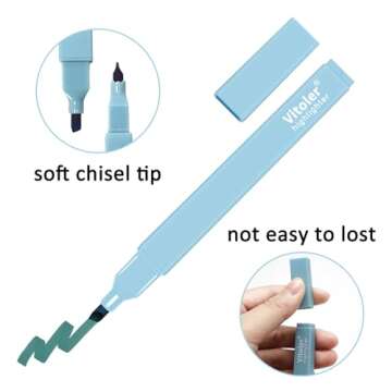 Vitoler 20Pcs Highlighters,Pastel Highlighters Set,Assorted Morandi Color Highlighters, Chisel Tip Bible Highlighters for School Office Supplies