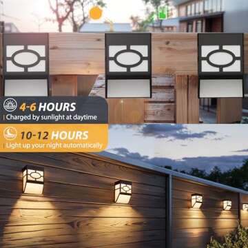 Otdair Solar Lights Outdoor, 2Modes Decorative LED Solar Fence Lights Waterproof, Solar Deck Lights for Deck, Fence, Patio, Yard, Pathway, Front Door, Warm White/Multicolour Changing, 8 Pack