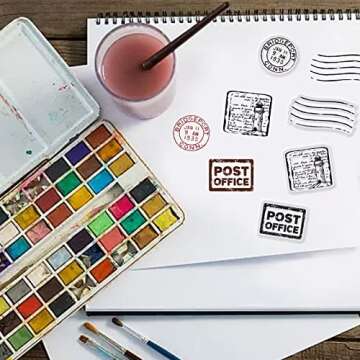 GLOBLELAND Stamp Postmark Postcard Clear Stamps for DIY Scrapbooking Big Size Silicone Clear Stamp S...