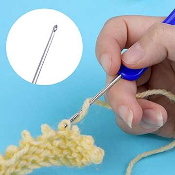 JUPEAN Complete Knitting and Crochet Accessories, Knitting Supplies Kit with Stitch Markers Plastic Sewing Needles Cable Needles for Sewing and Weaving
