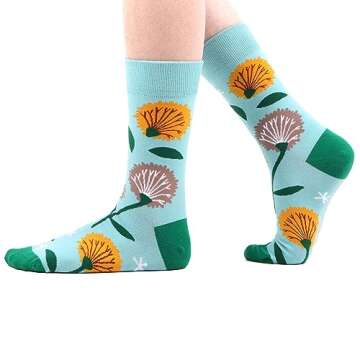 Vibrant Floral Pattern Women's Socks - 5 Pairs by WeciBor