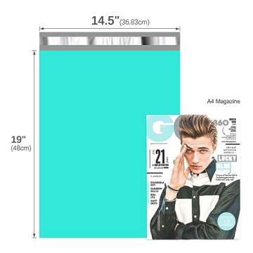 Fuxury 500 Pcs Poly Mailers 14.5x19 Inch, Bulk Shipping Bags for Clothing, Strong Adhesive Shipping ...