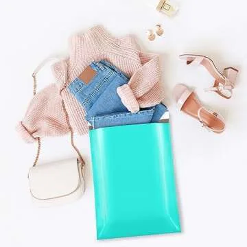 Fuxury 500 Pcs Poly Mailers 14.5x19 Inch, Bulk Shipping Bags for Clothing, Strong Adhesive Shipping Envelopes for Small Business Suppliers,Waterproof Mailers Poly Bags Mailing Envelopes Teal