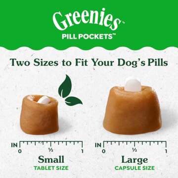 Greenies Pill Pockets Large Size Soft Dog Treats for Capsules, Cheese Flavor, Made With Natural Ingredients Plus Minerals & Trace Nutrients, 15.8 oz. (60 Count, Pack of 1)