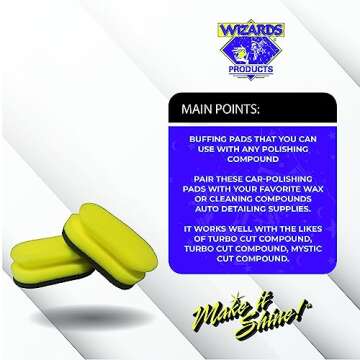Wizards Foam Detail Pad Set - Ultimate Car Care Kit Essentials