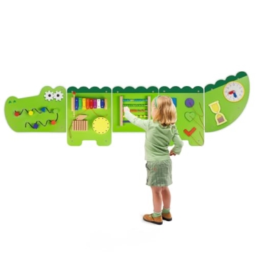 Monläurd® Crocodile Montessori Busy Board,Sensory Board,Educational Toys,Activity Cube,Wall Toys,D...