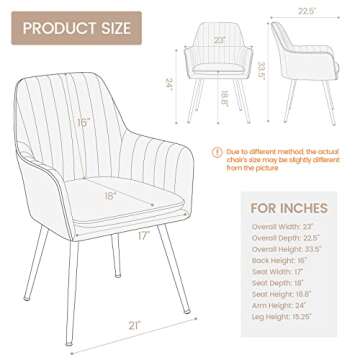 Gold Thumb Velvet Dinning Chair Set of 2 Mid-Back Accent Chair Modern Leisure Armchair with Gold Plating Legs Upholstered Living Room Chair (Silver Gray)