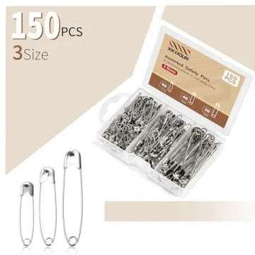 XKDOUS 150 Pcs Assorted Safety Pins - Durable & Reliable
