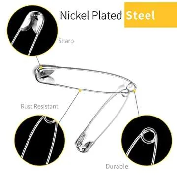 XKDOUS 150 Pcs Assorted Safety Pins - Durable & Reliable