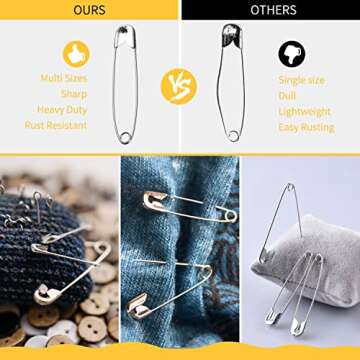 XKDOUS 150 Pcs Assorted Safety Pins - Durable & Reliable