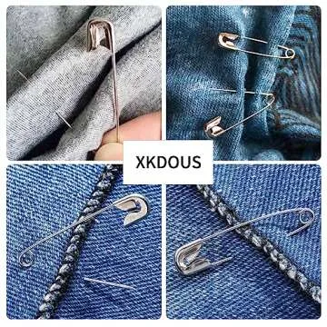 XKDOUS 150 Pcs Assorted Safety Pins - Durable & Reliable