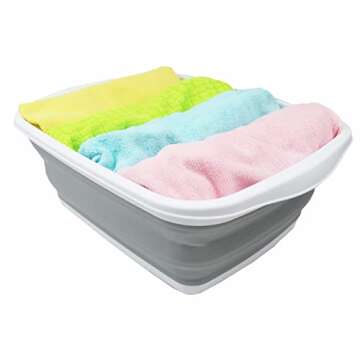 SAMMART 10L Collapsible Tub - Space-Saving Portable Wash Basin