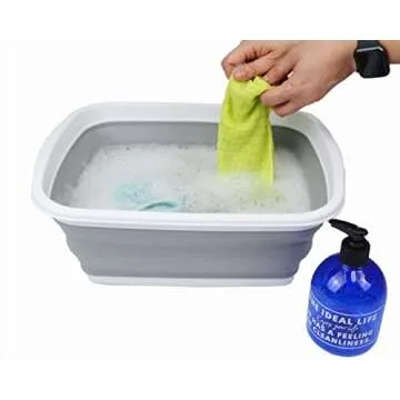 SAMMART 10L Collapsible Tub - Space-Saving Portable Wash Basin