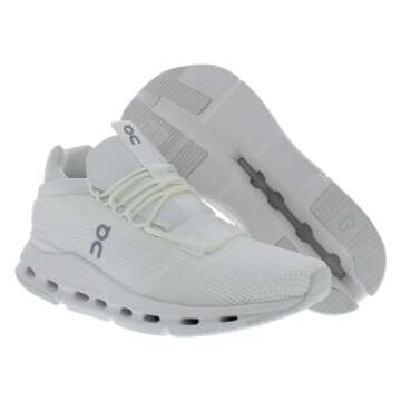 On Women's Cloudnova Sneakers, All White, 9 Medium US