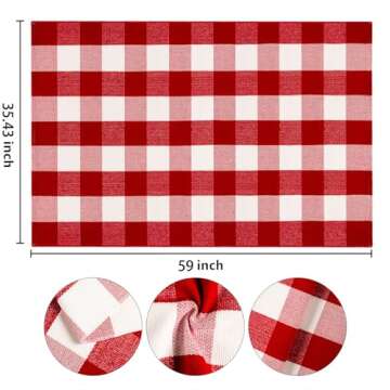 HXJDCL Christmas Front Porch Rug 3' x 5', Red and White Christmas Outdoor Rug Checkered Washable Rug Hand Woven Cotton Welcome Doormat for Layered Doormat Front Porch Decor